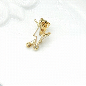 Enamel lightening bolt earrings.